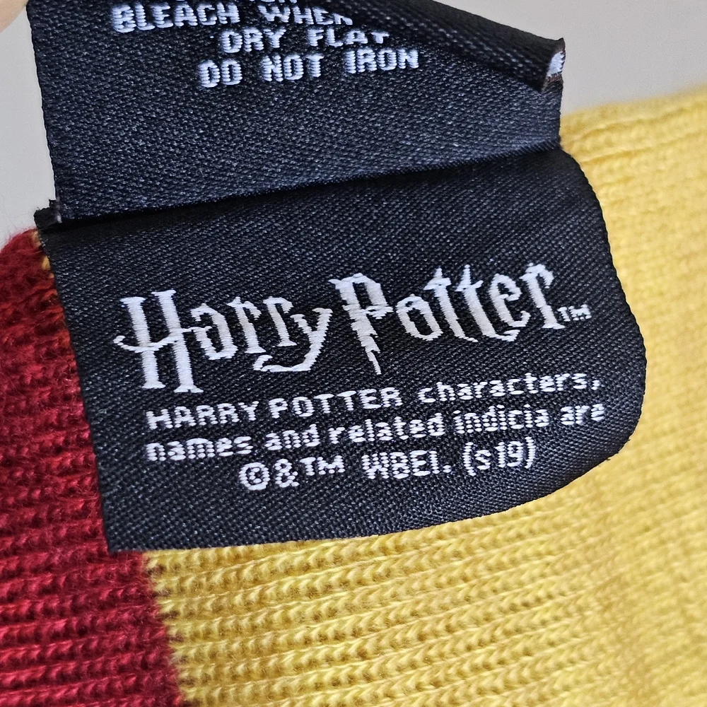 Harry Potter Gryffindor Striped Red Yellow Knit Neck Scarf  84” Fringe